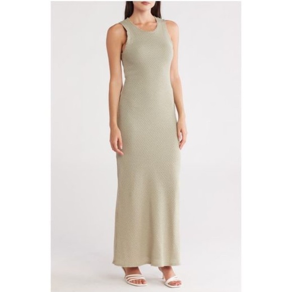 NWT rag & bone Carine texture knit  Maxi Dress in Moss - s - Picture 1 of 5
